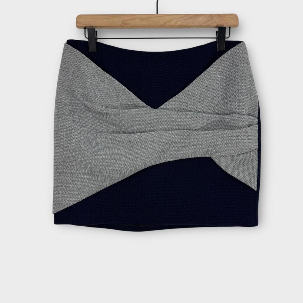 Thakoon Addition Women’s Size 6 Small Blue Gray Textured Bodycon Mini Skirt